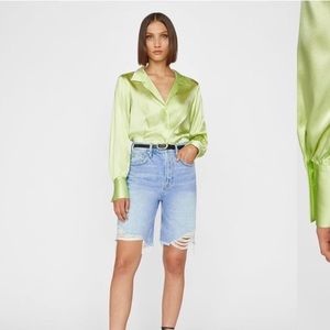 FRAME DENIM SILK BLOUSE